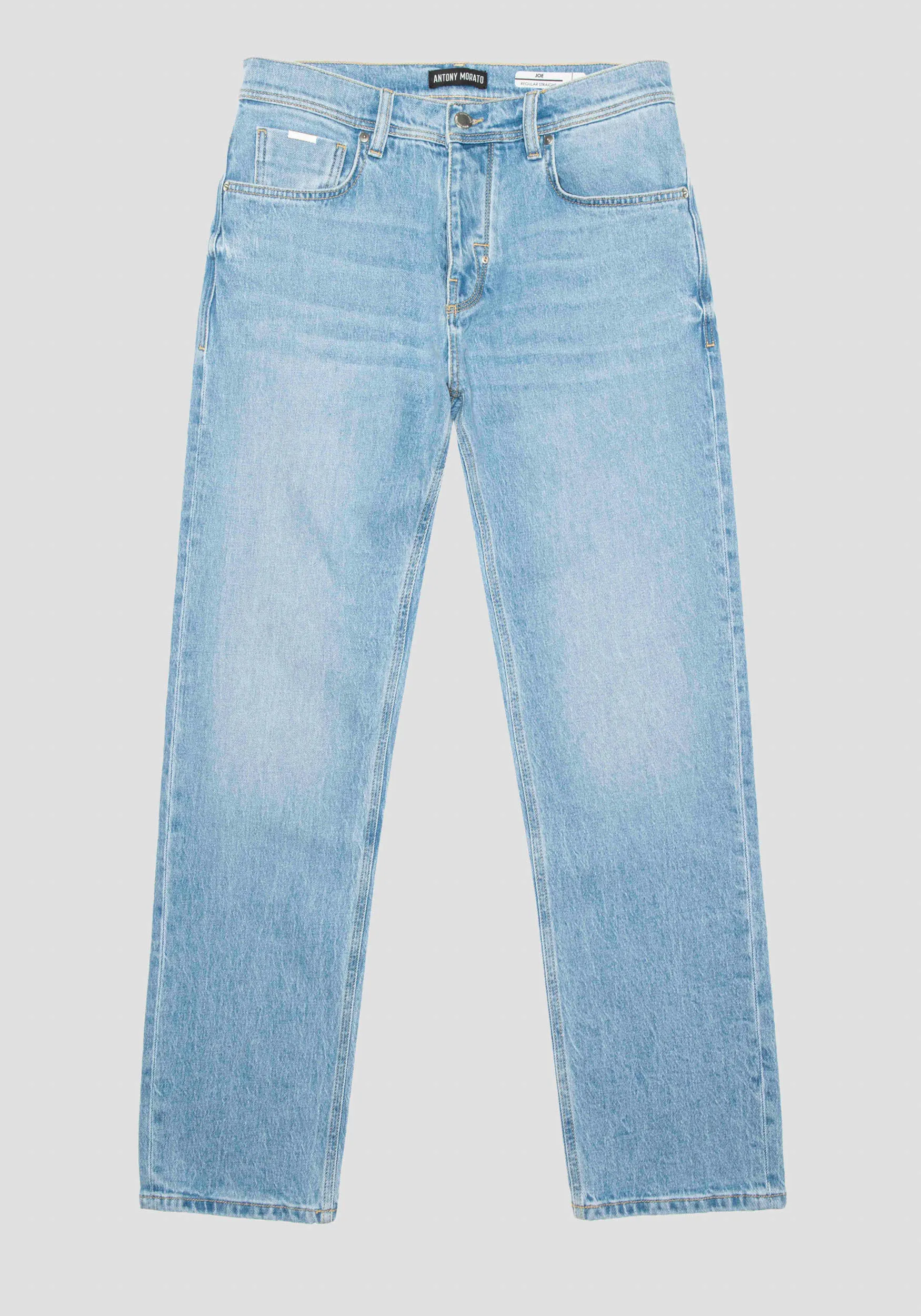 JEANS REGULAR STRAIGHT FIT “JOE” IN COMFORT DENIM CON IMPUNTURE A VISTA