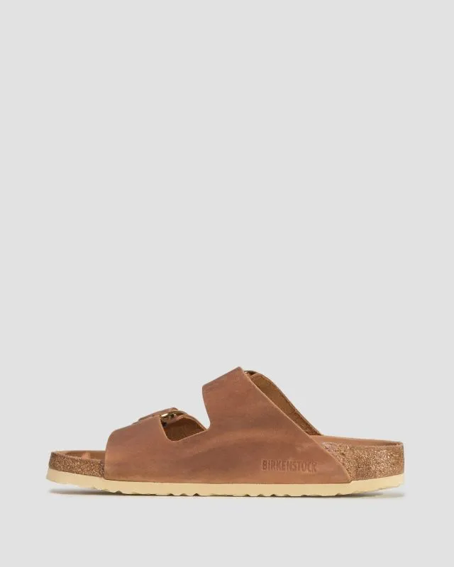 Klapki damskie Birkenstock Arizona Big Buckle Fl 1011073-cognac