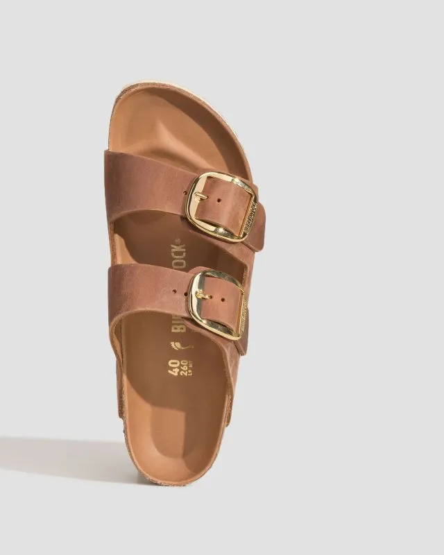 Klapki damskie Birkenstock Arizona Big Buckle Fl 1011073-cognac
