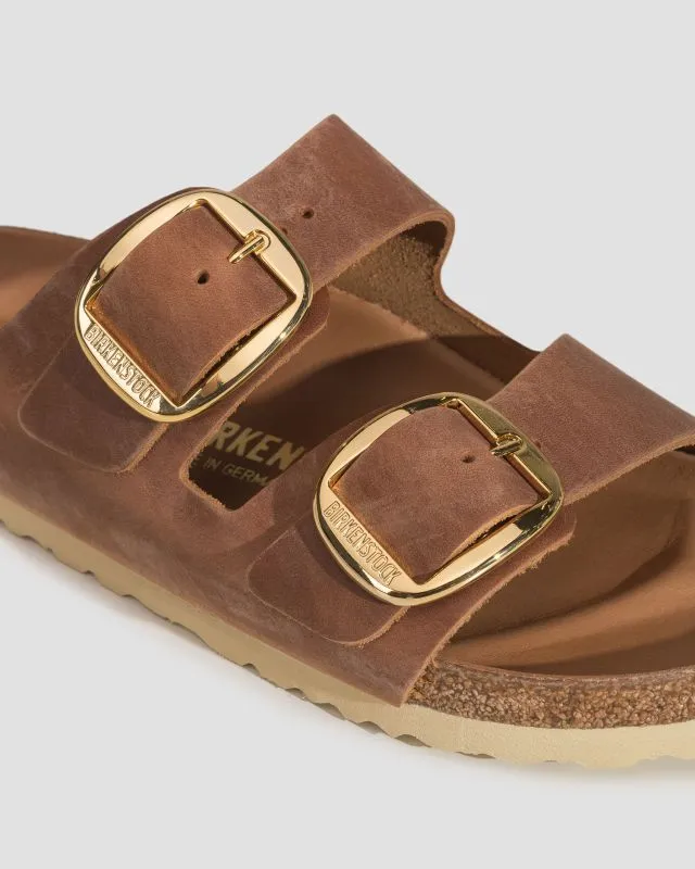 Klapki damskie Birkenstock Arizona Big Buckle Fl 1011073-cognac