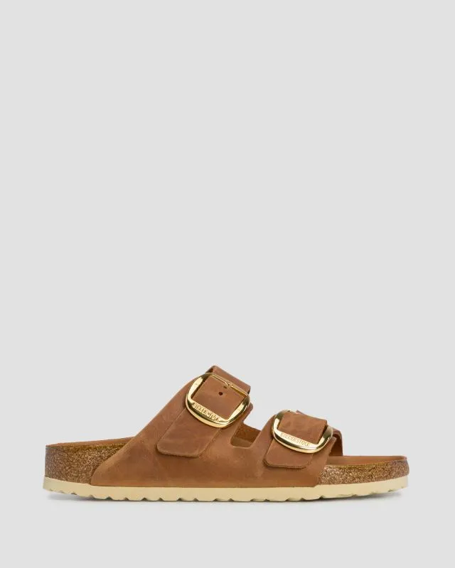 Klapki damskie Birkenstock Arizona Big Buckle Fl 1011073-cognac