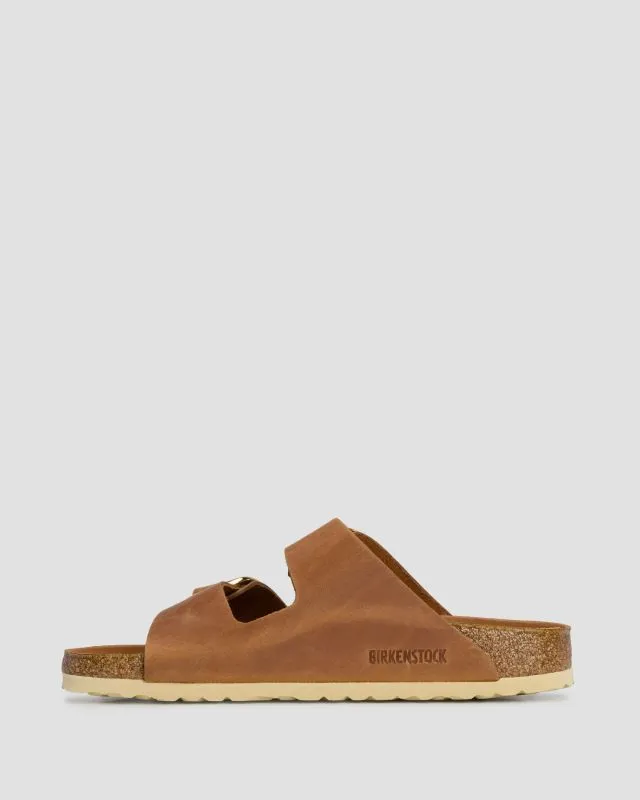Klapki damskie Birkenstock Arizona Big Buckle Fl 1011073-cognac