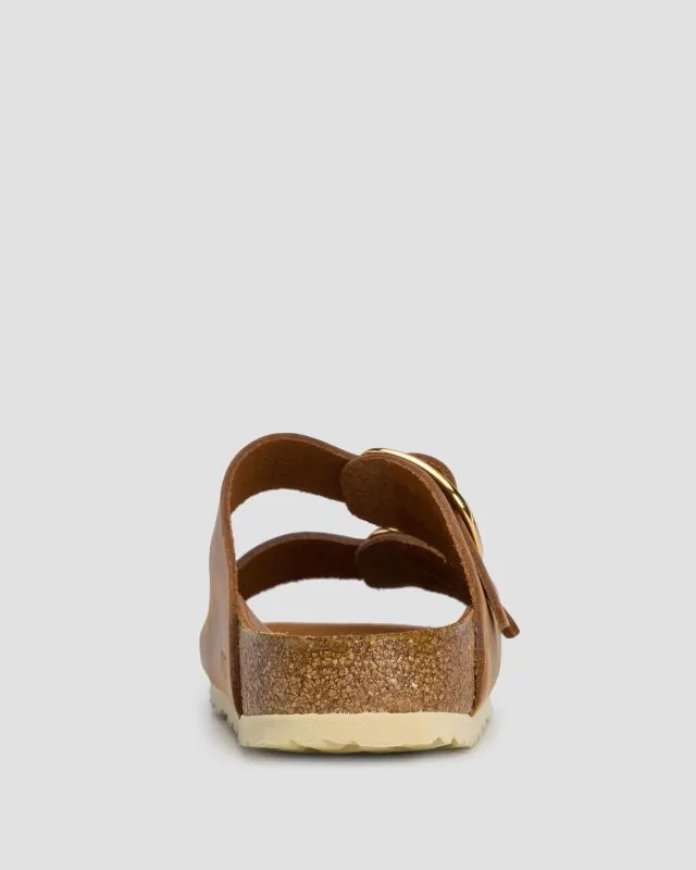 Klapki damskie Birkenstock Arizona Big Buckle Fl 1011073-cognac