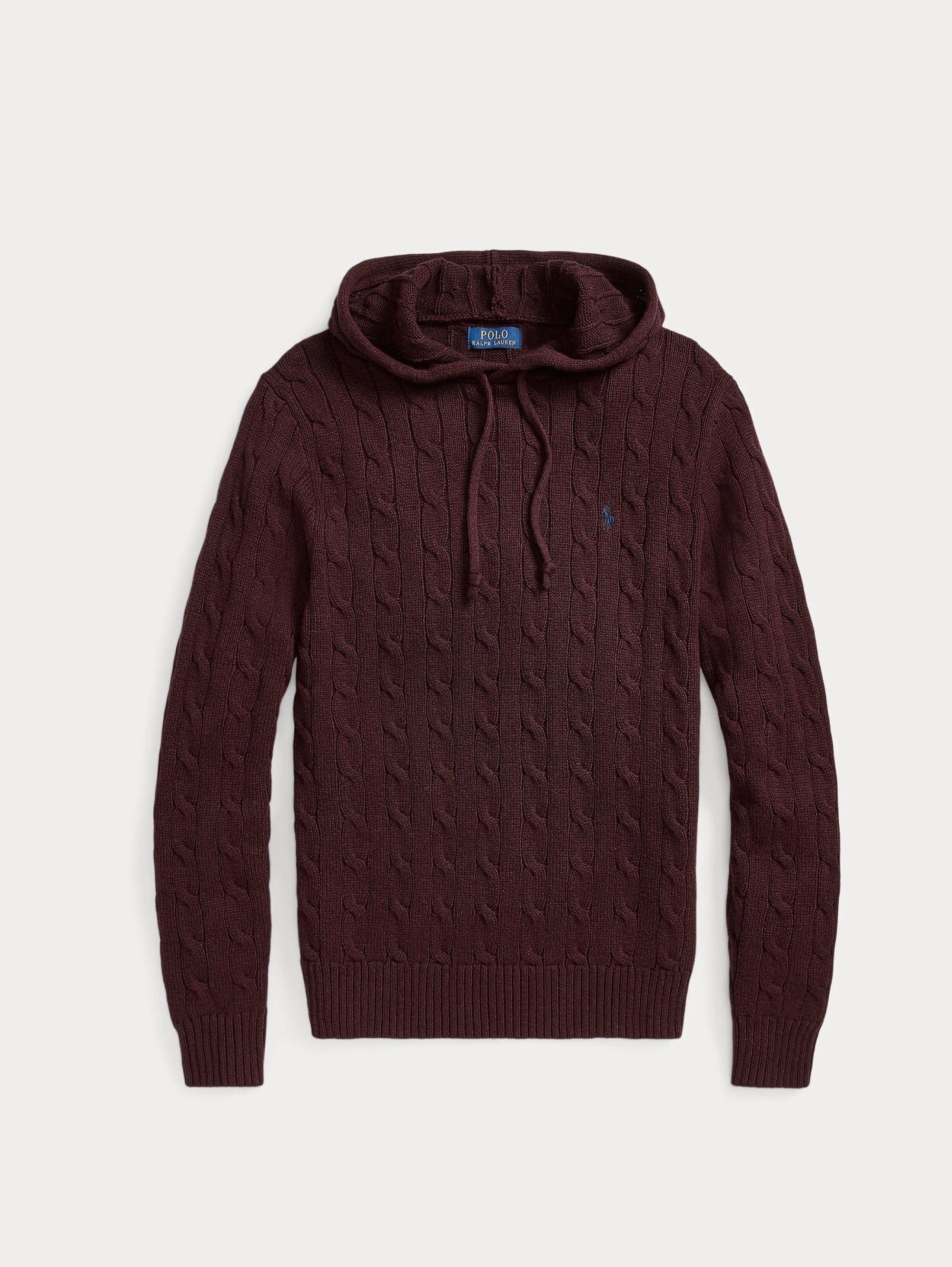 Maglia a Trecce con Cappuccio Vinaccia