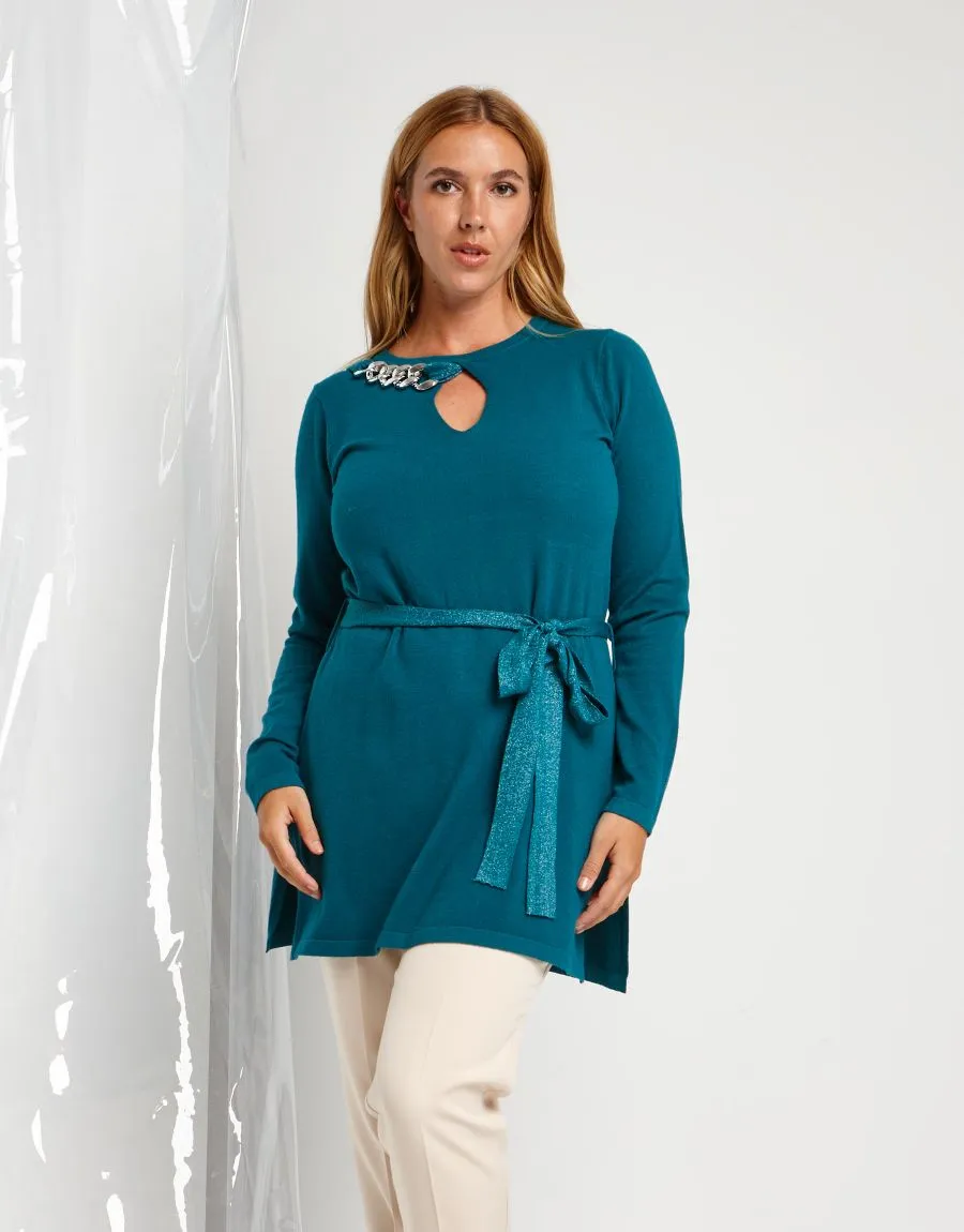 Maglia con cinturina e catena