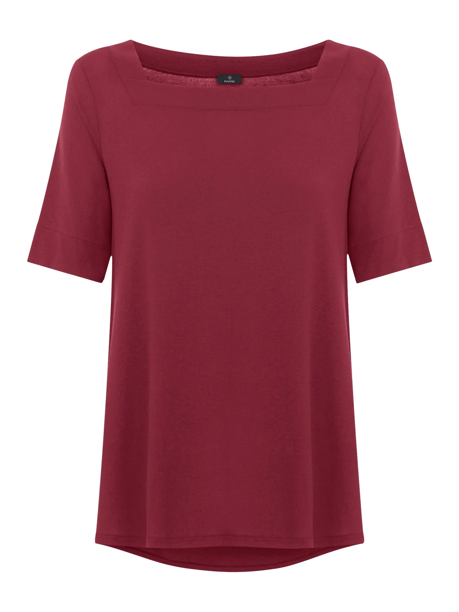 Maglietta con manica 3/4 in jersey di viscosa crêpe - Tibetan Red