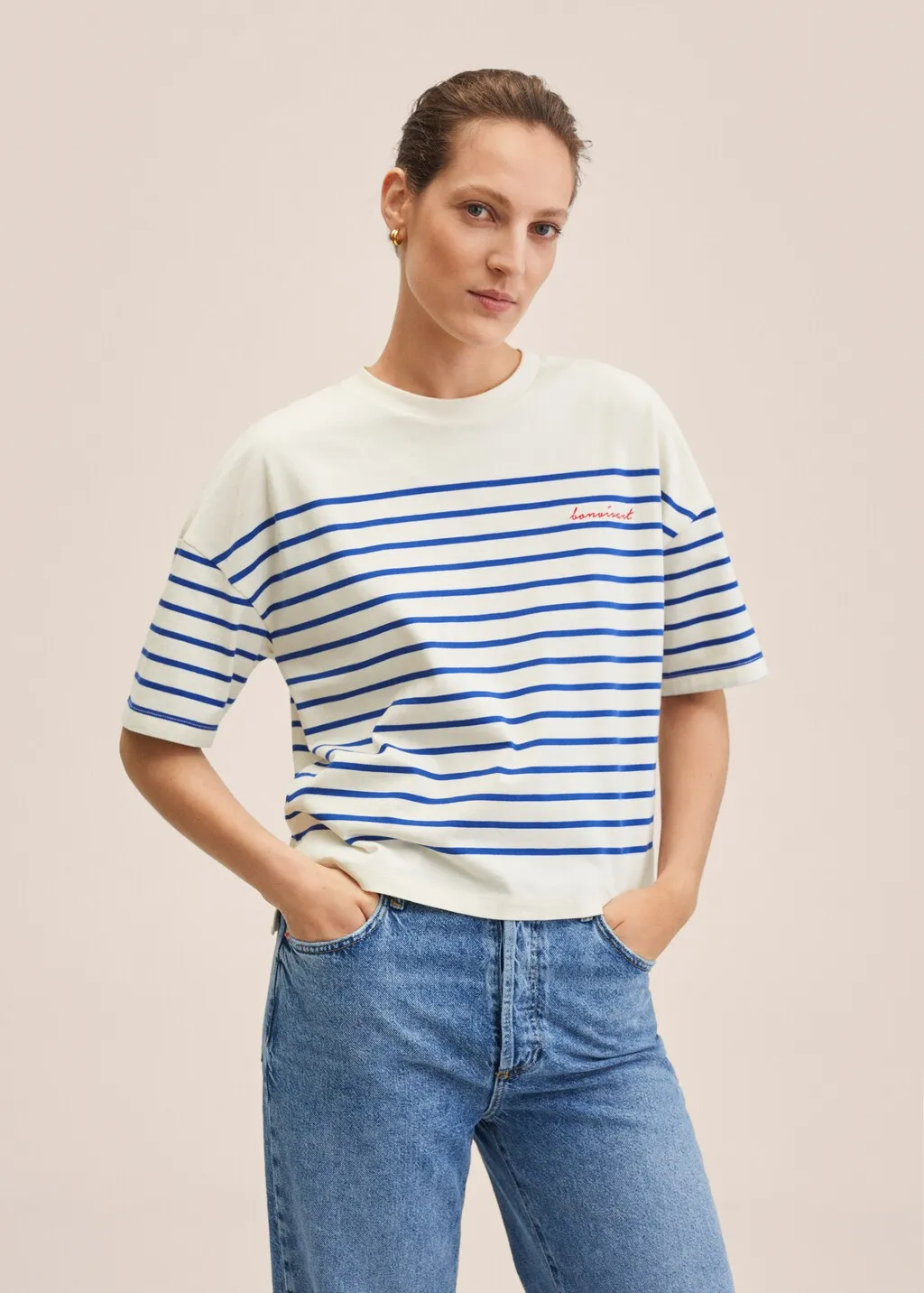 Maglietta crop righe