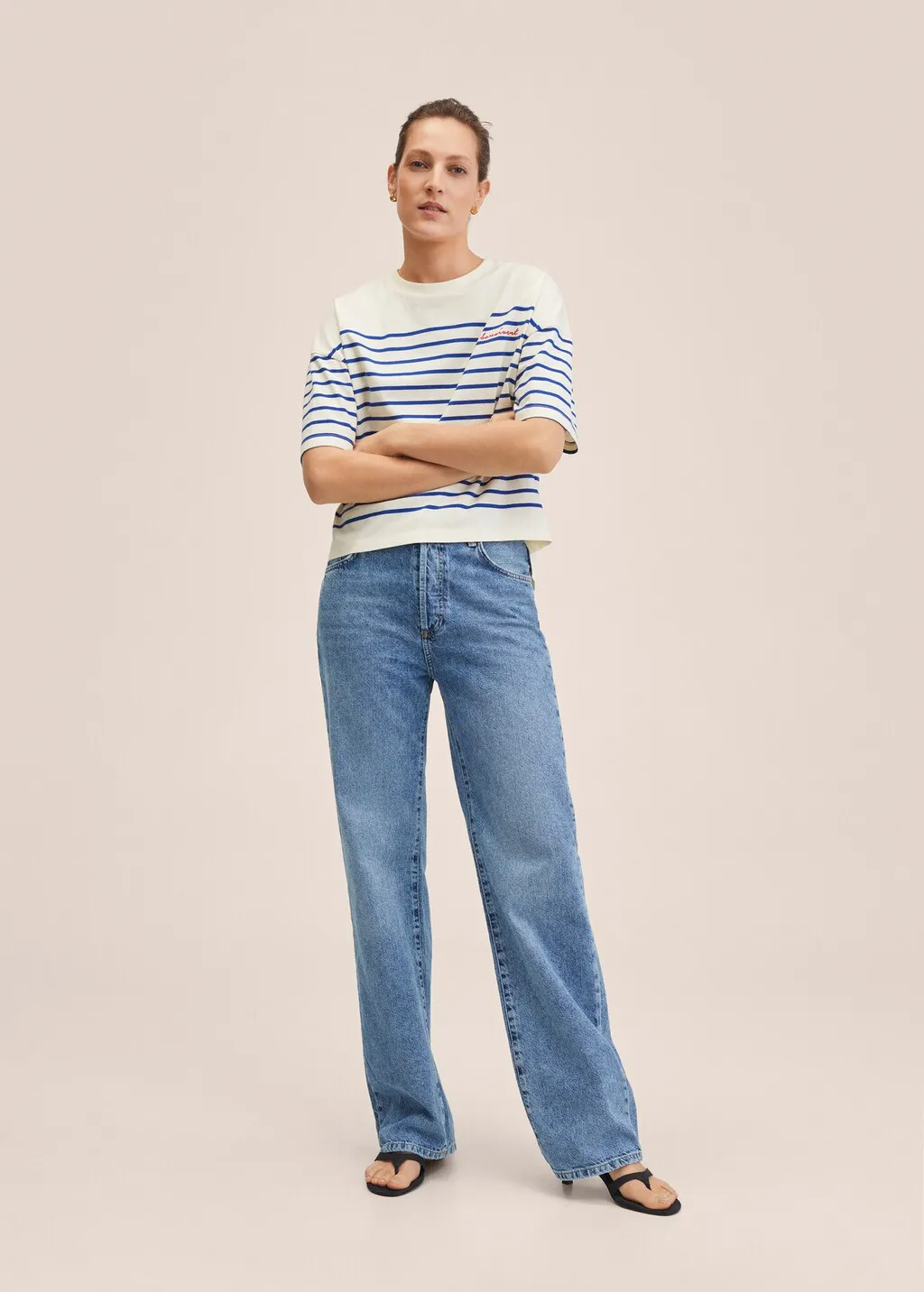 Maglietta crop righe