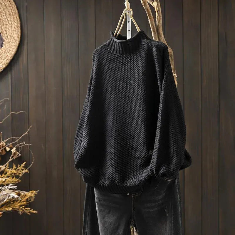 Maglione A Collo Alto Lavorato A Maglia