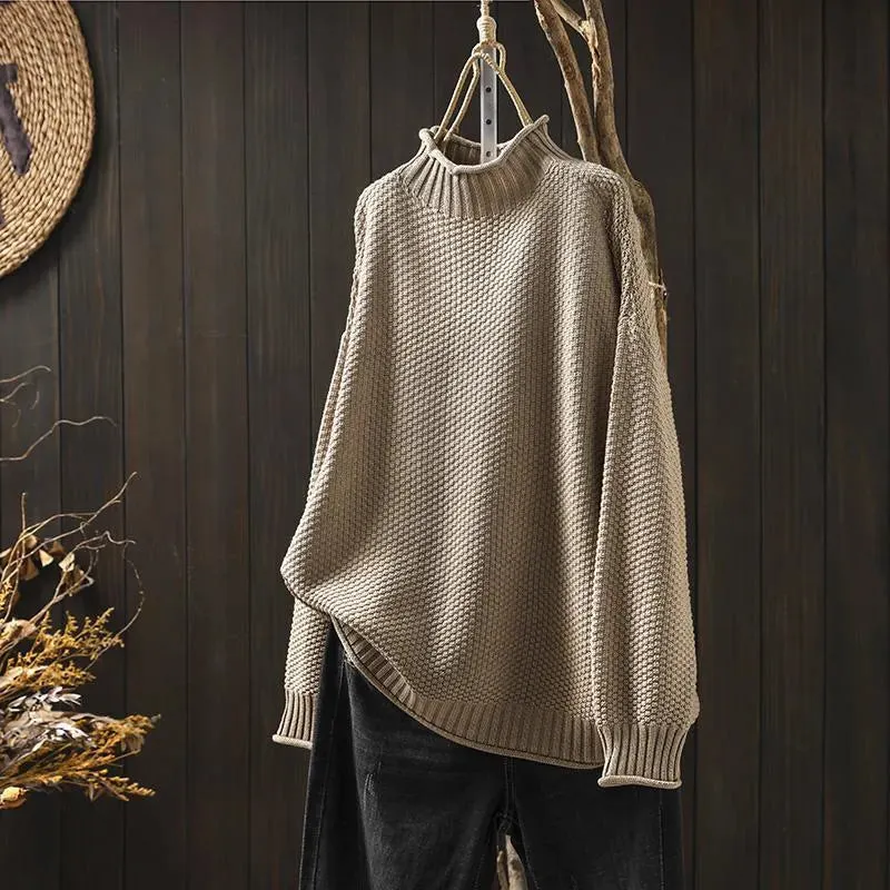 Maglione A Collo Alto Lavorato A Maglia