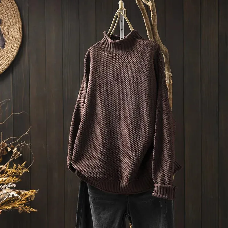 Maglione A Collo Alto Lavorato A Maglia