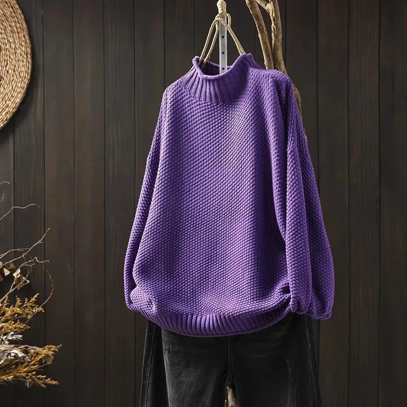 Maglione A Collo Alto Lavorato A Maglia