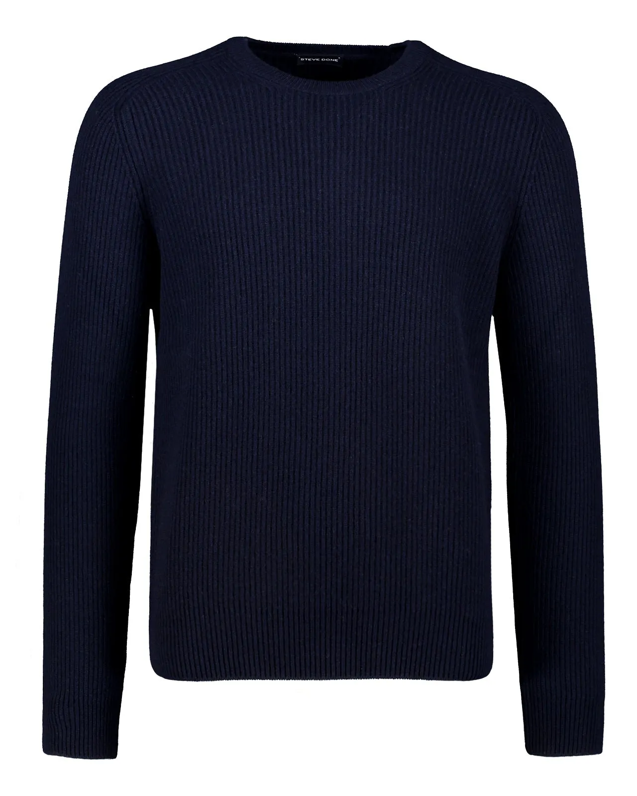 Maglione cashmere a coste blu navy
