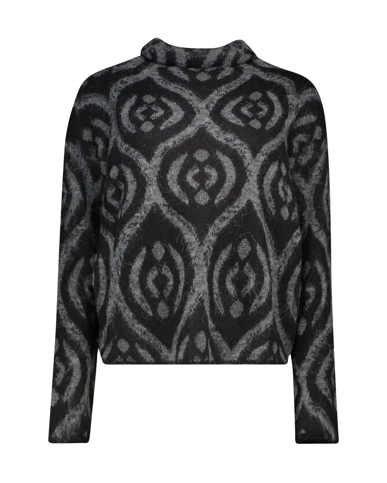 Maglione collo alto alpaca nero grigio