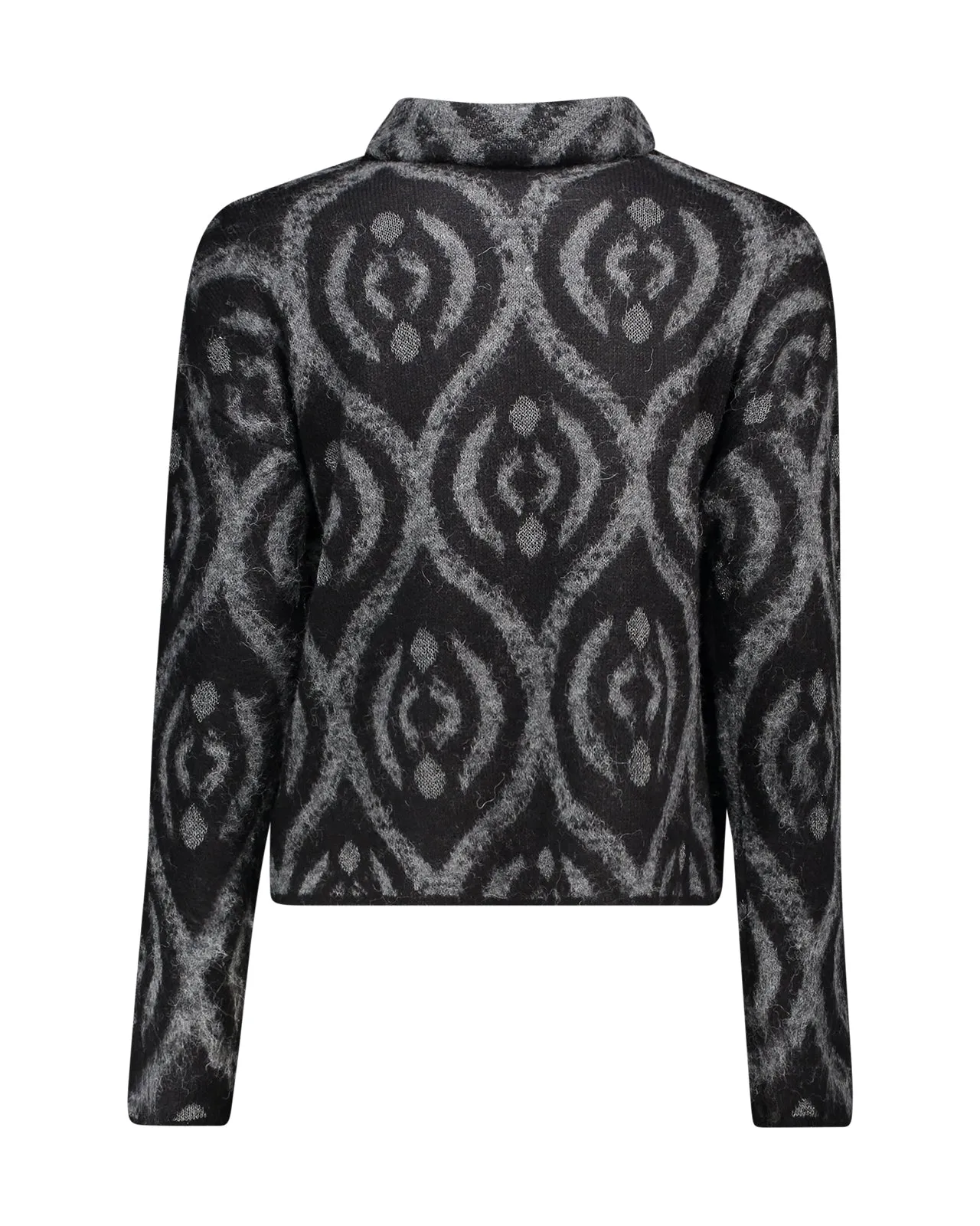 Maglione collo alto alpaca nero grigio