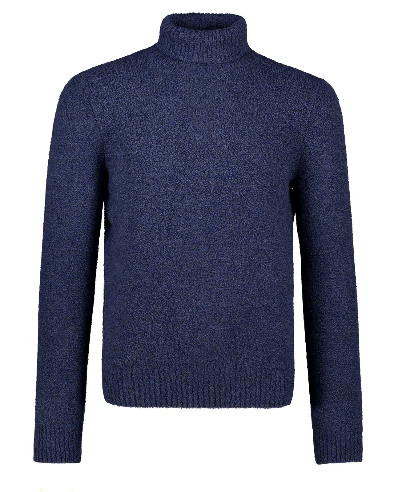 Maglione collo alto lana cashmere blu