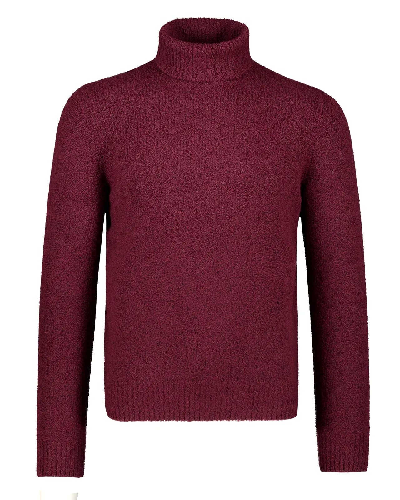 Maglione collo alto lana cashmere bordeaux