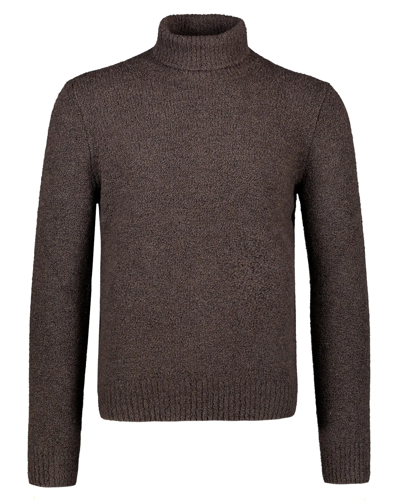 Maglione collo alto lana cashmere marrone
