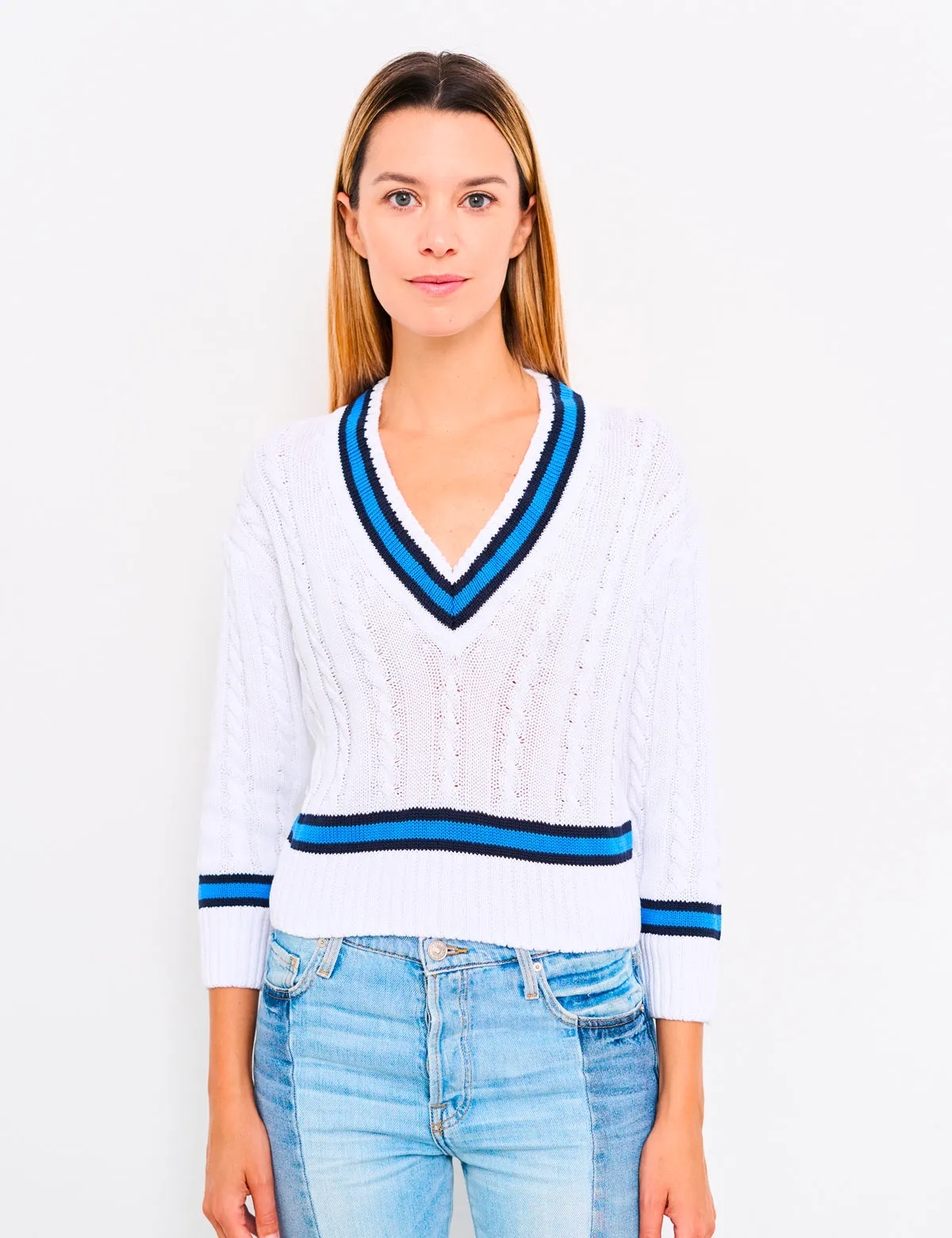 Maglione da Donna con scollo V 100% Cotone Organico Primavera/Estate | Brunella Gori