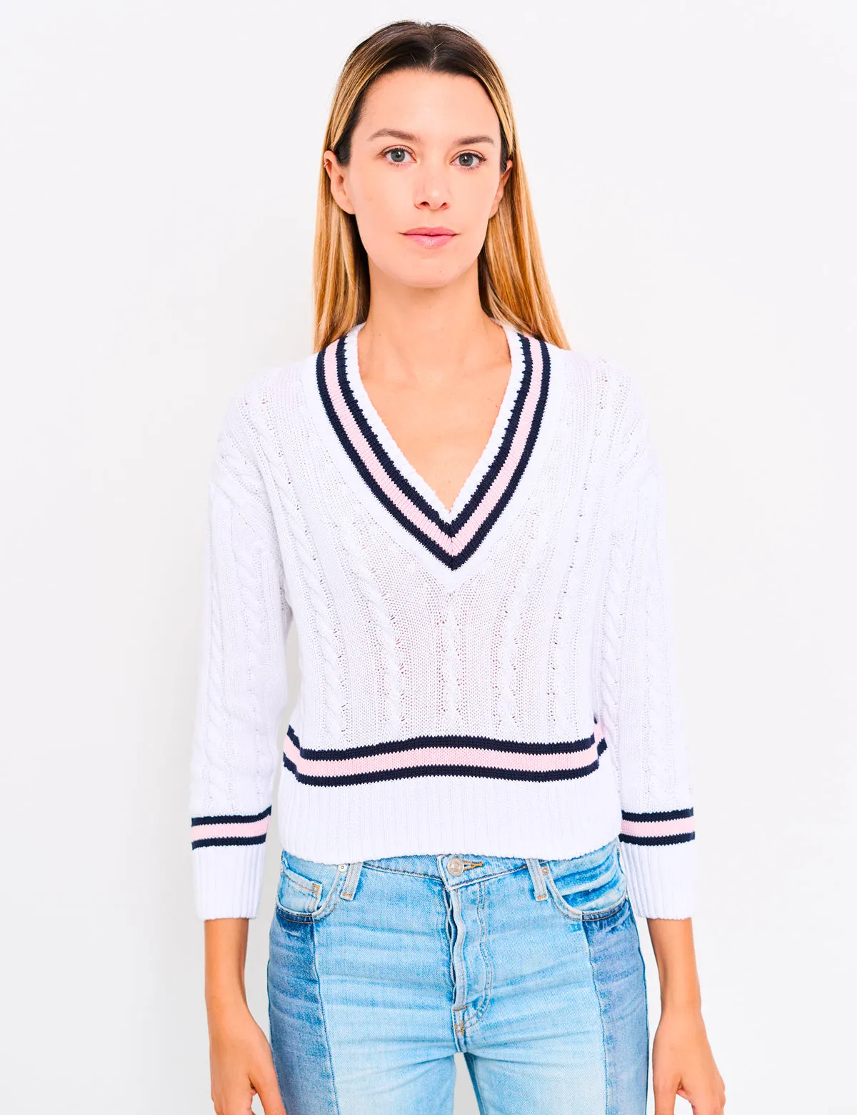 Maglione da Donna con scollo V 100% Cotone Organico Primavera/Estate | Brunella Gori