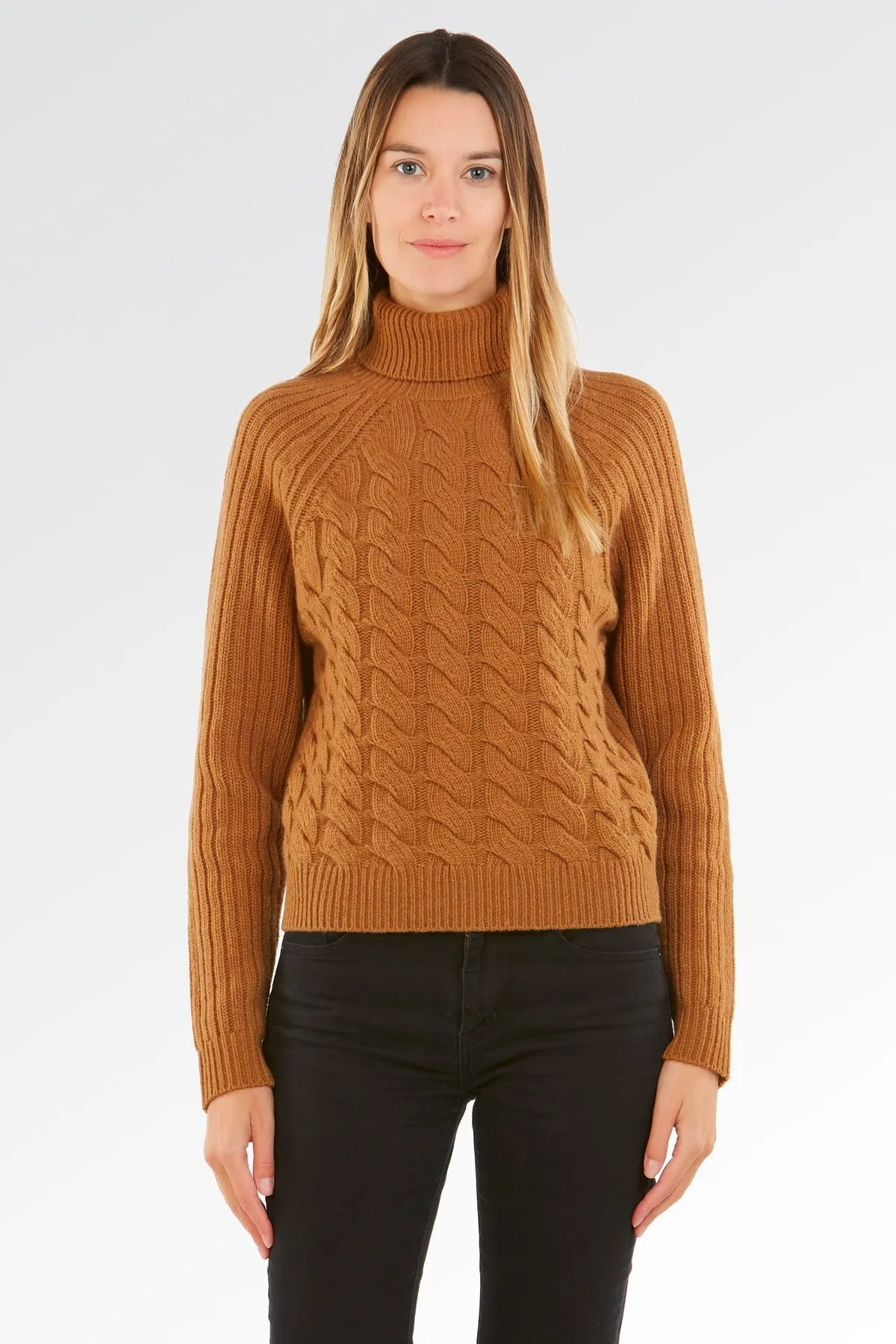 Maglione Dolcevita a Collo Alto Treccia - Donna, Autunno/Inverno - 100% Lambswool | Brunella Gori