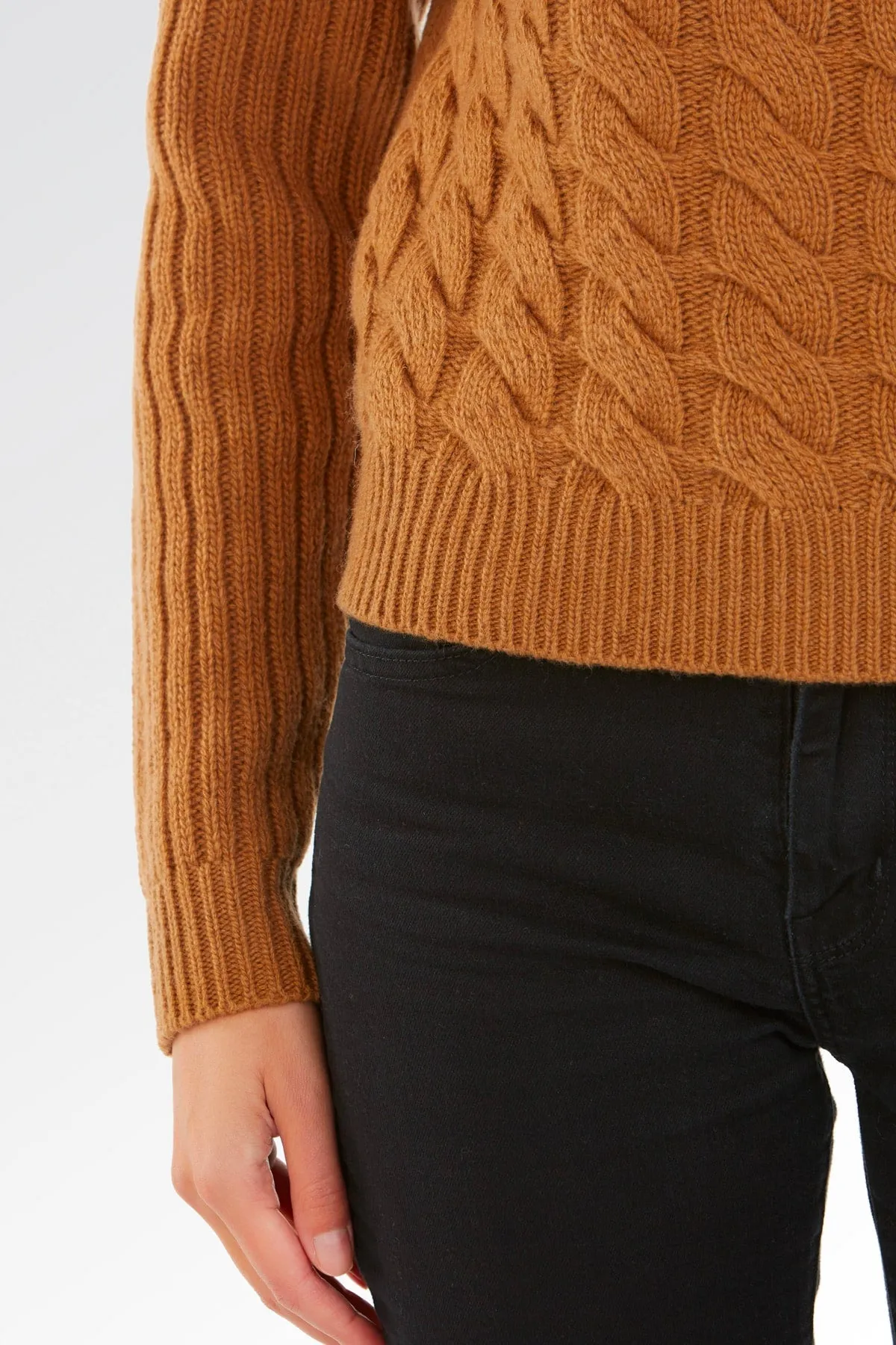 Maglione Dolcevita a Collo Alto Treccia - Donna, Autunno/Inverno - 100% Lambswool | Brunella Gori