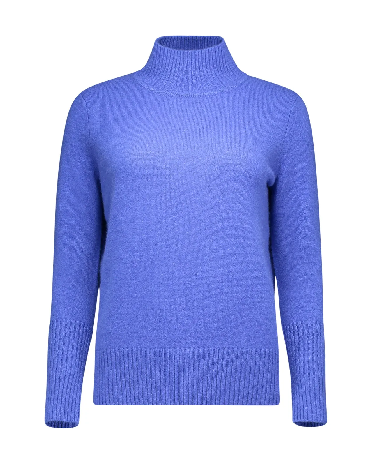 Maglione Easy Standneck cashmere blu admiral