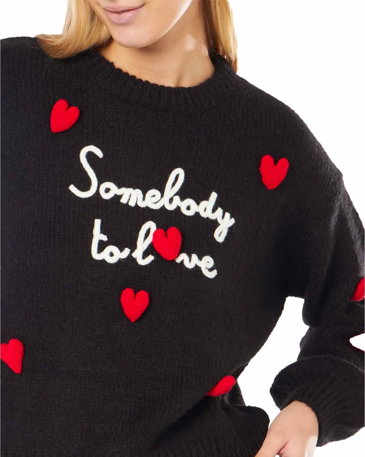 Maglione Somebody to Love nero cuori