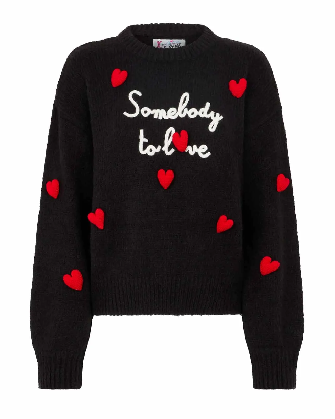 Maglione Somebody to Love nero cuori