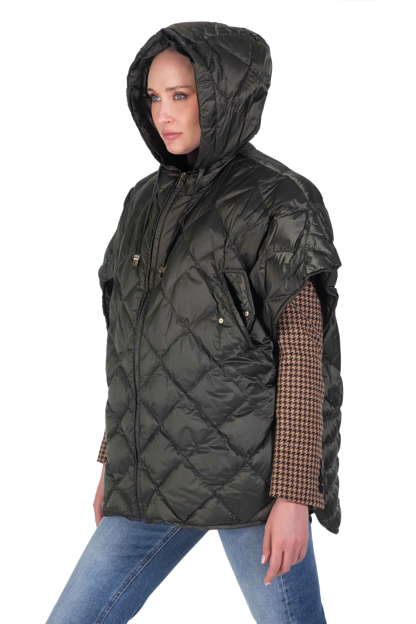 MAX MARA THE CUBE mantella con cappuccio in tela antigoccia TREMAN