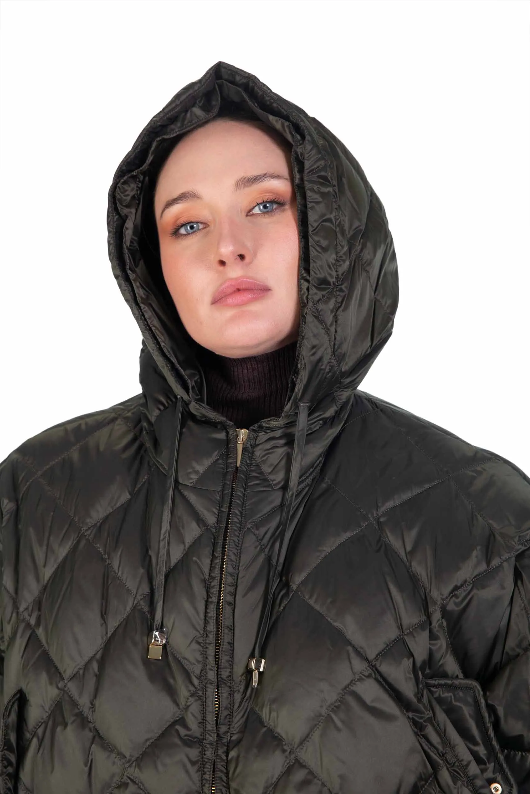 MAX MARA THE CUBE mantella con cappuccio in tela antigoccia TREMAN