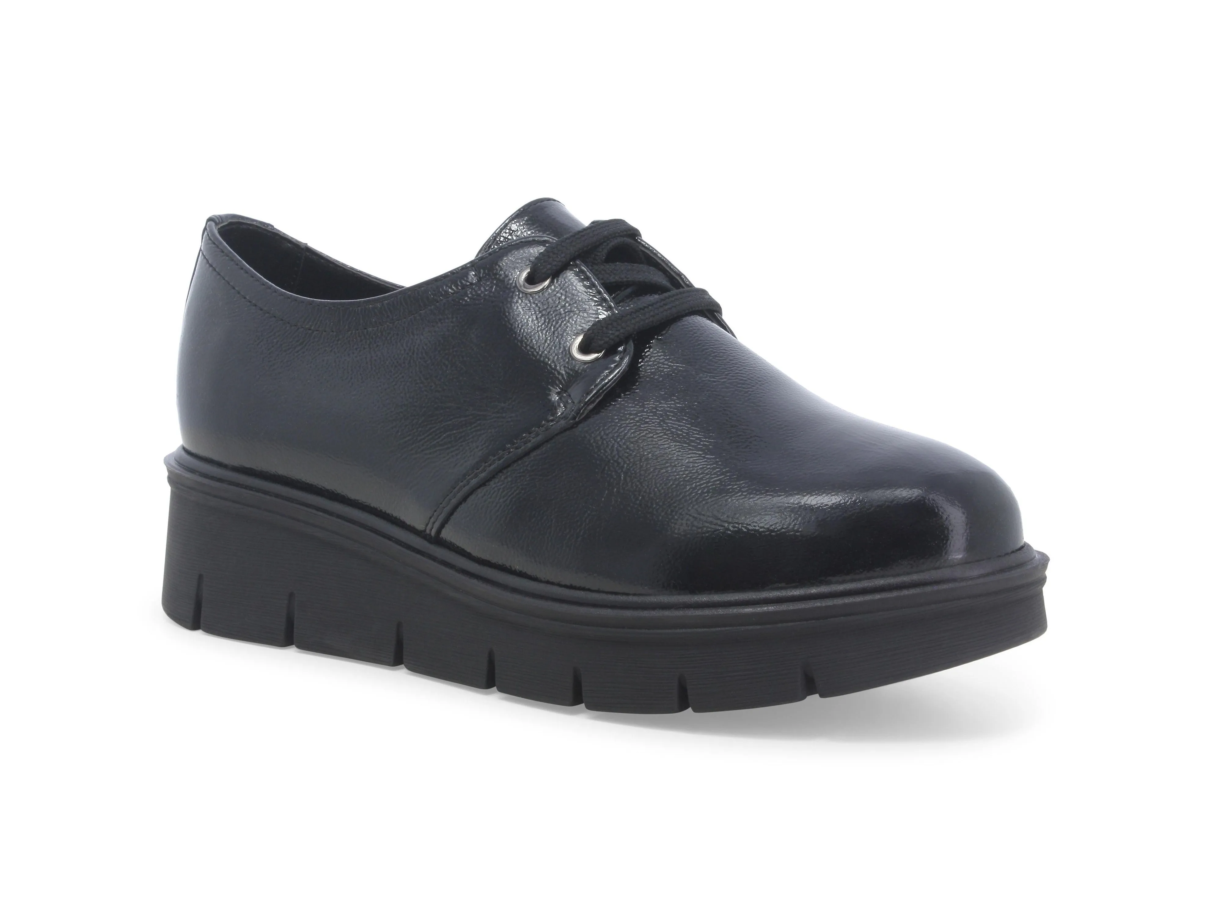 Melluso Donna Scarpe Stringate Invernali Zeppa Tomaia Vernice