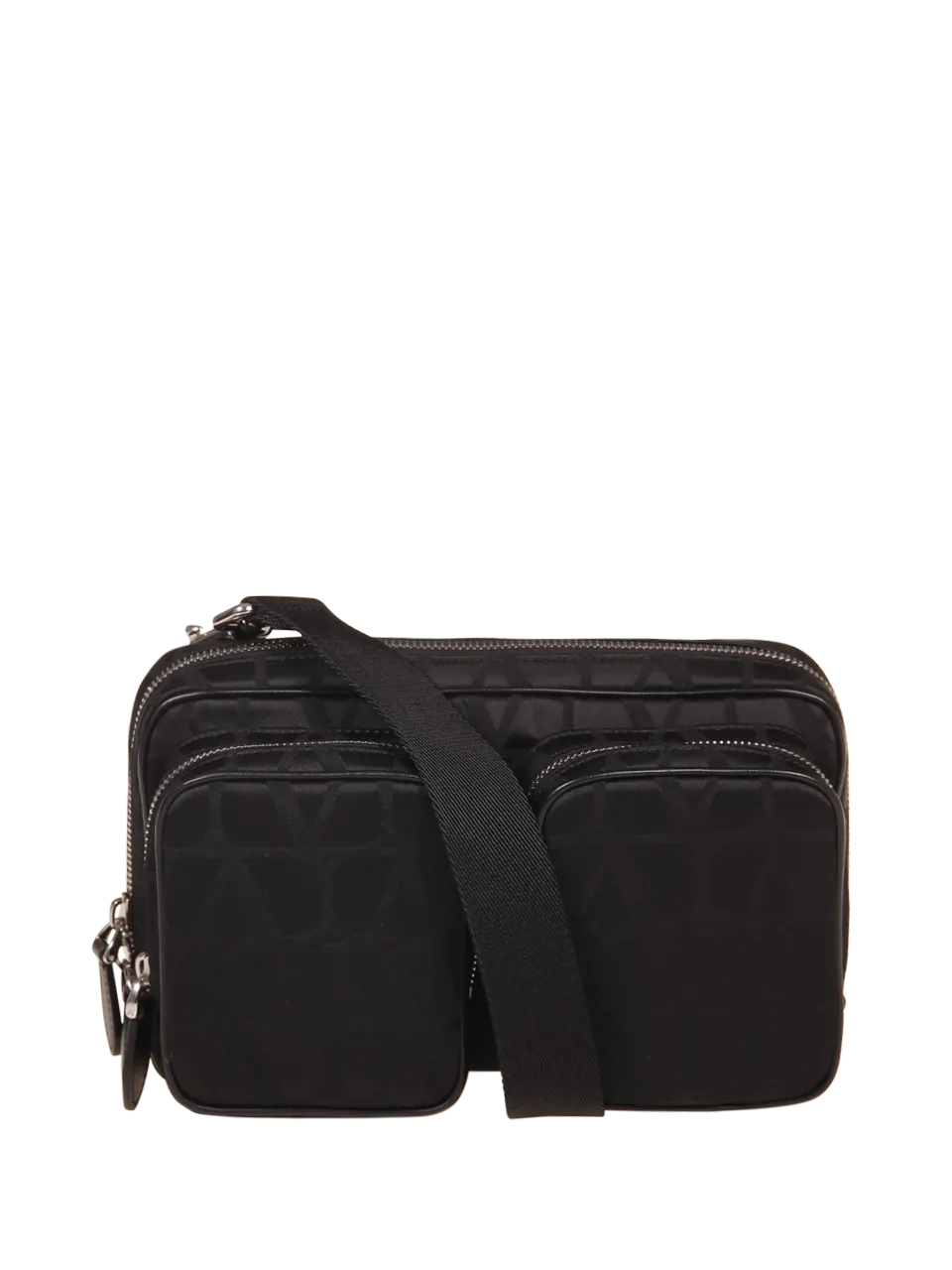 MEN VALENTINO GARAVANI BLACK POLYESTER CROSS BODY BAG