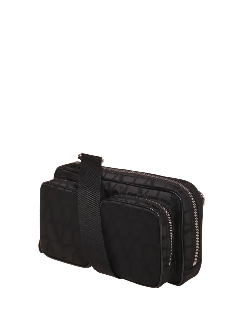 MEN VALENTINO GARAVANI BLACK POLYESTER CROSS BODY BAG