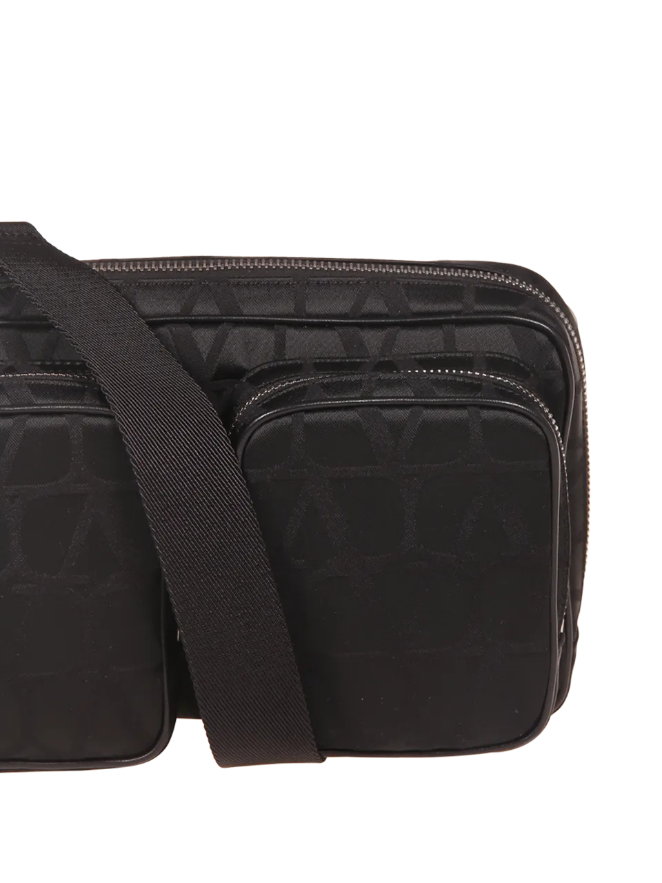 MEN VALENTINO GARAVANI BLACK POLYESTER CROSS BODY BAG