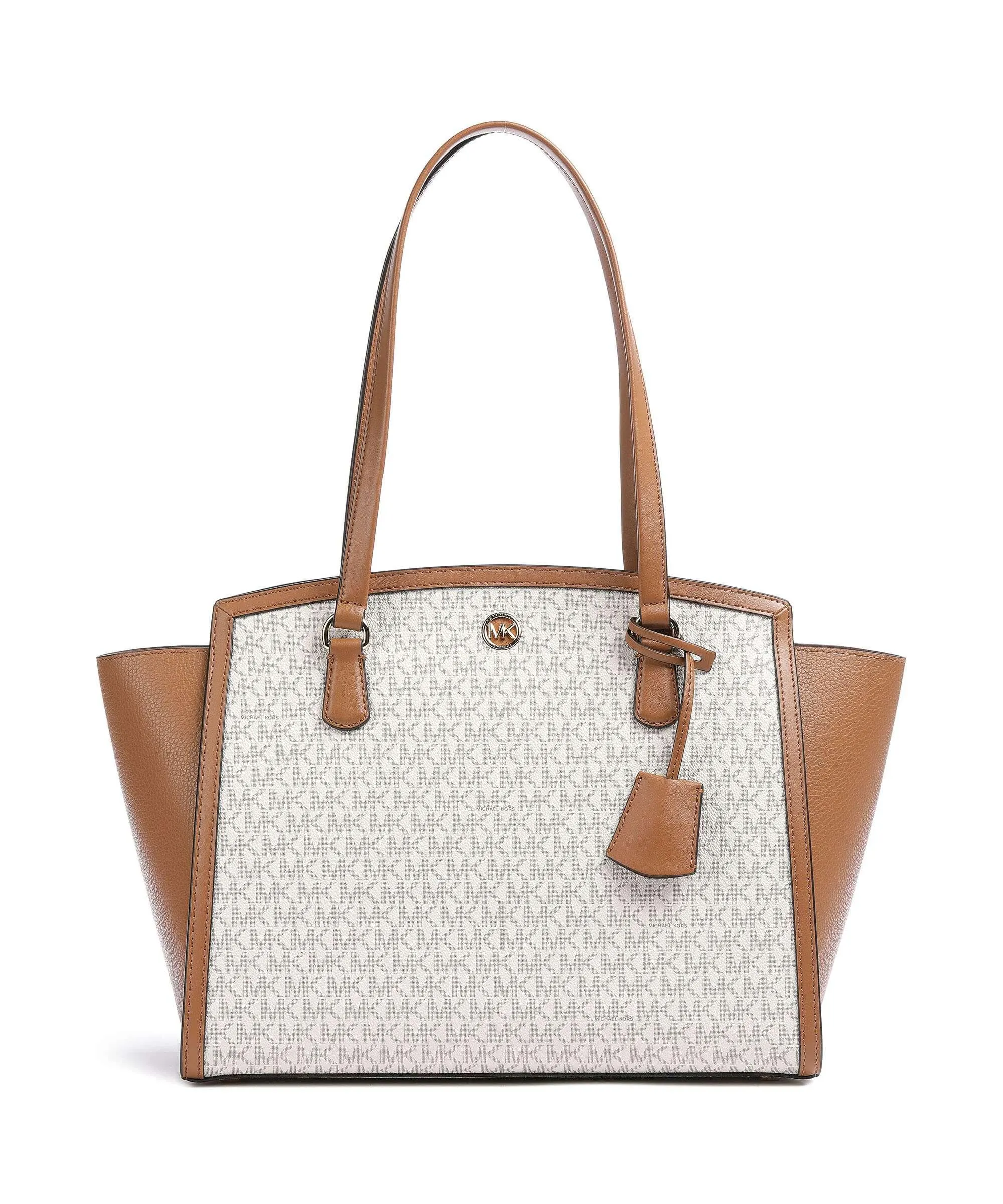  Michael Kors Chantal Borsa shopper tela, pelle di vacchetta grana marrone/avorio  