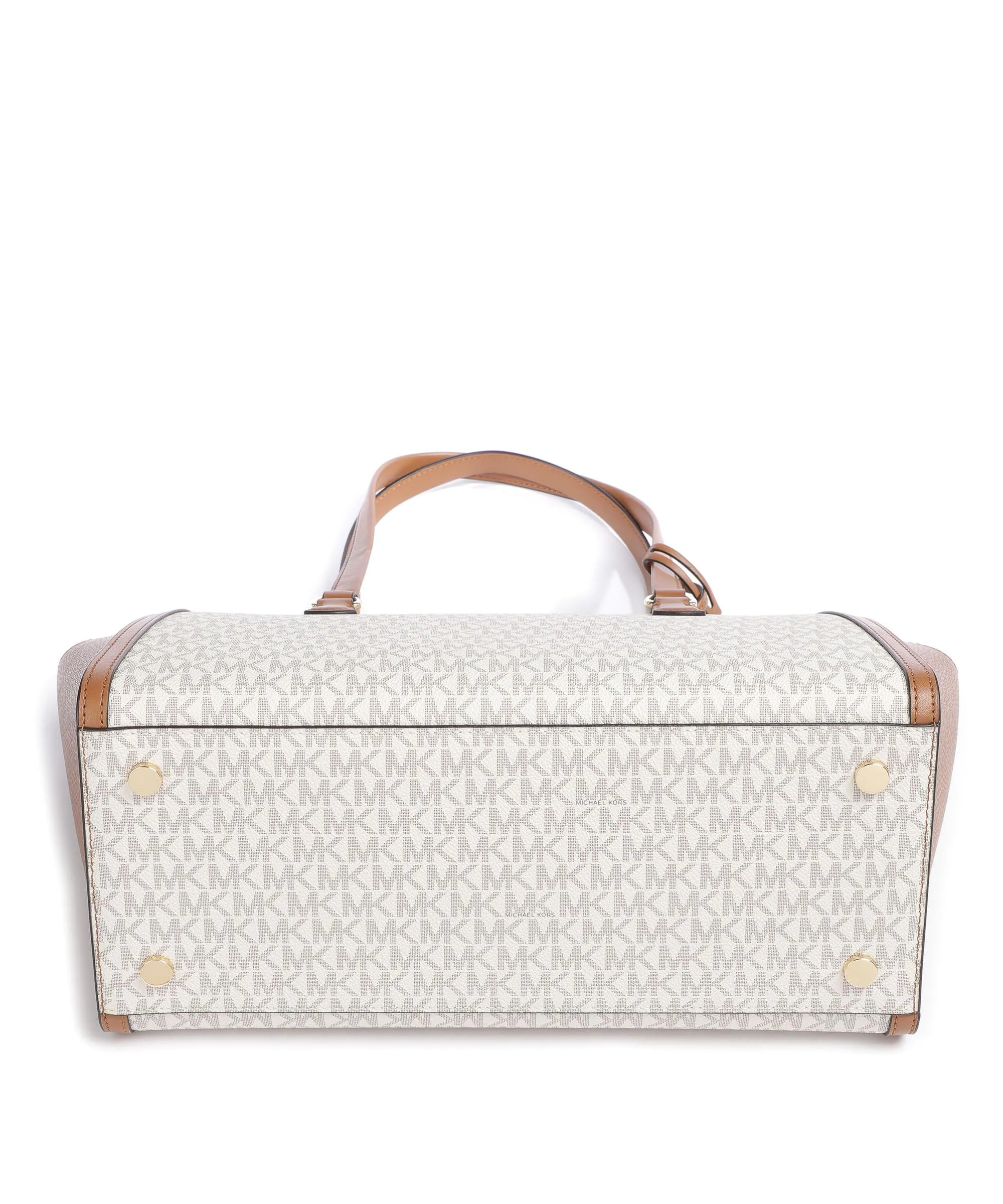  Michael Kors Chantal Borsa shopper tela, pelle di vacchetta grana marrone/avorio  