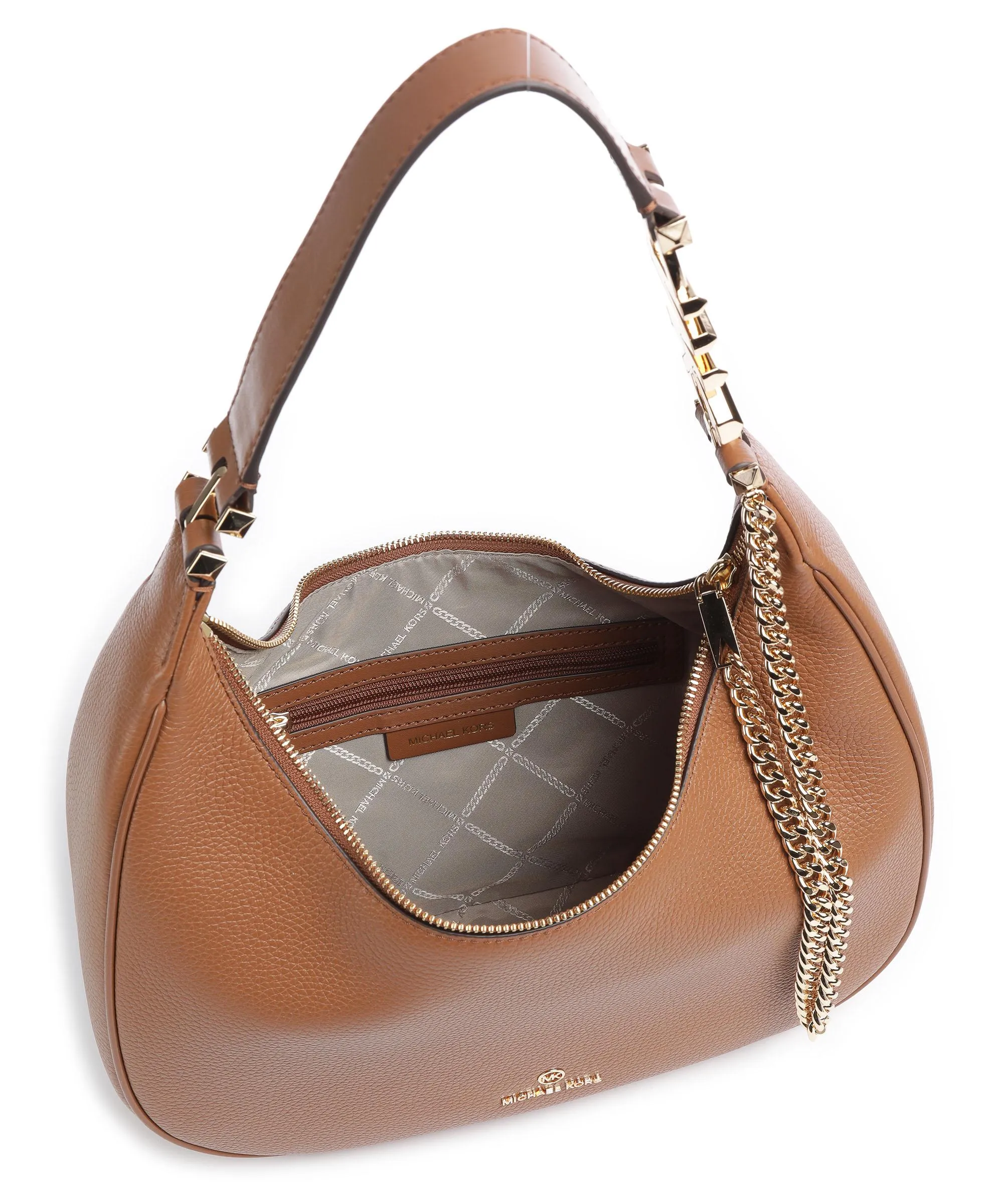  Michael Kors Piper Borsa hobo pelle di vacchetta grana marrone  