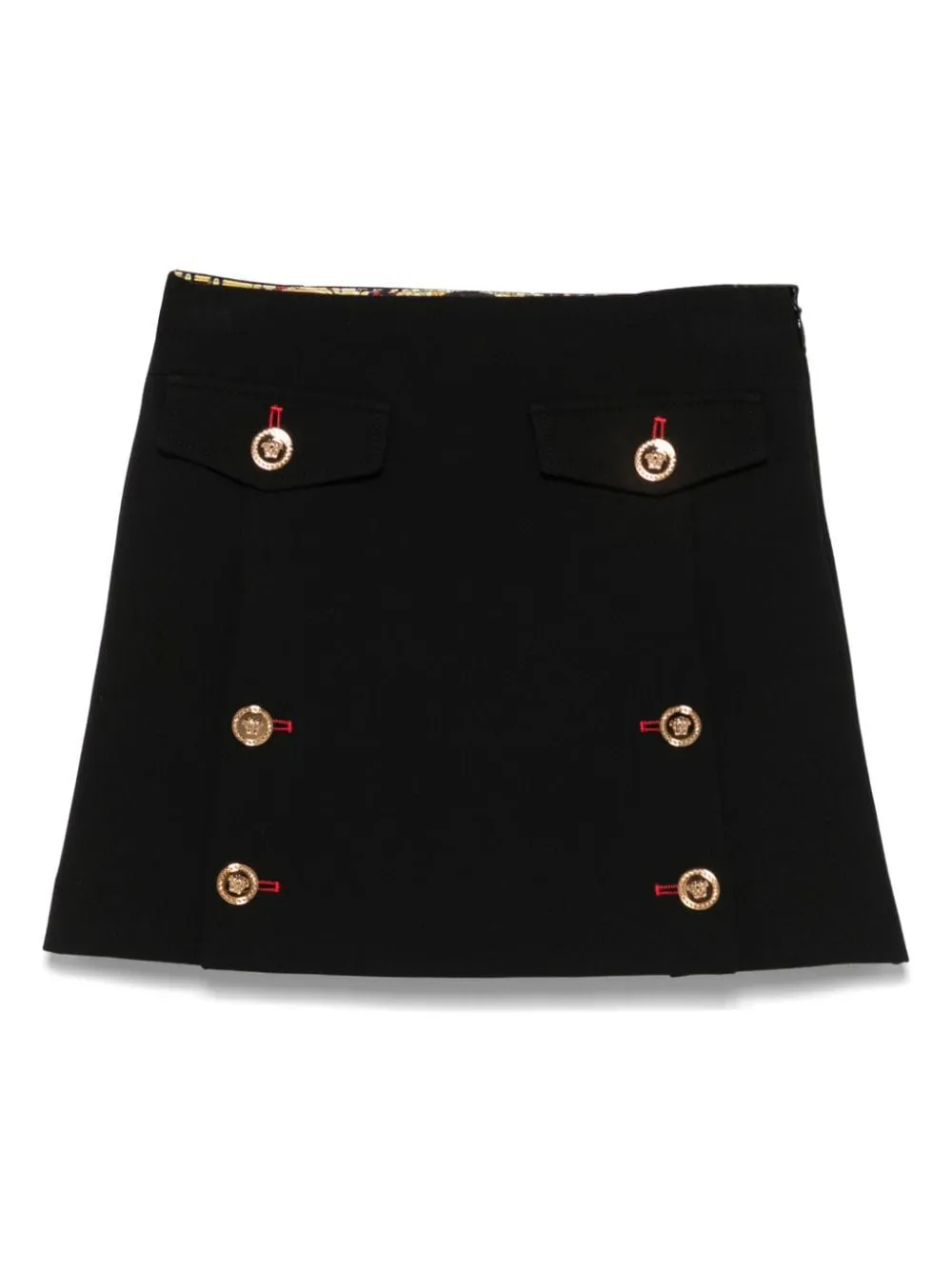 Minigonna per bambina Versace Kids Medusa Head nero con bottoni