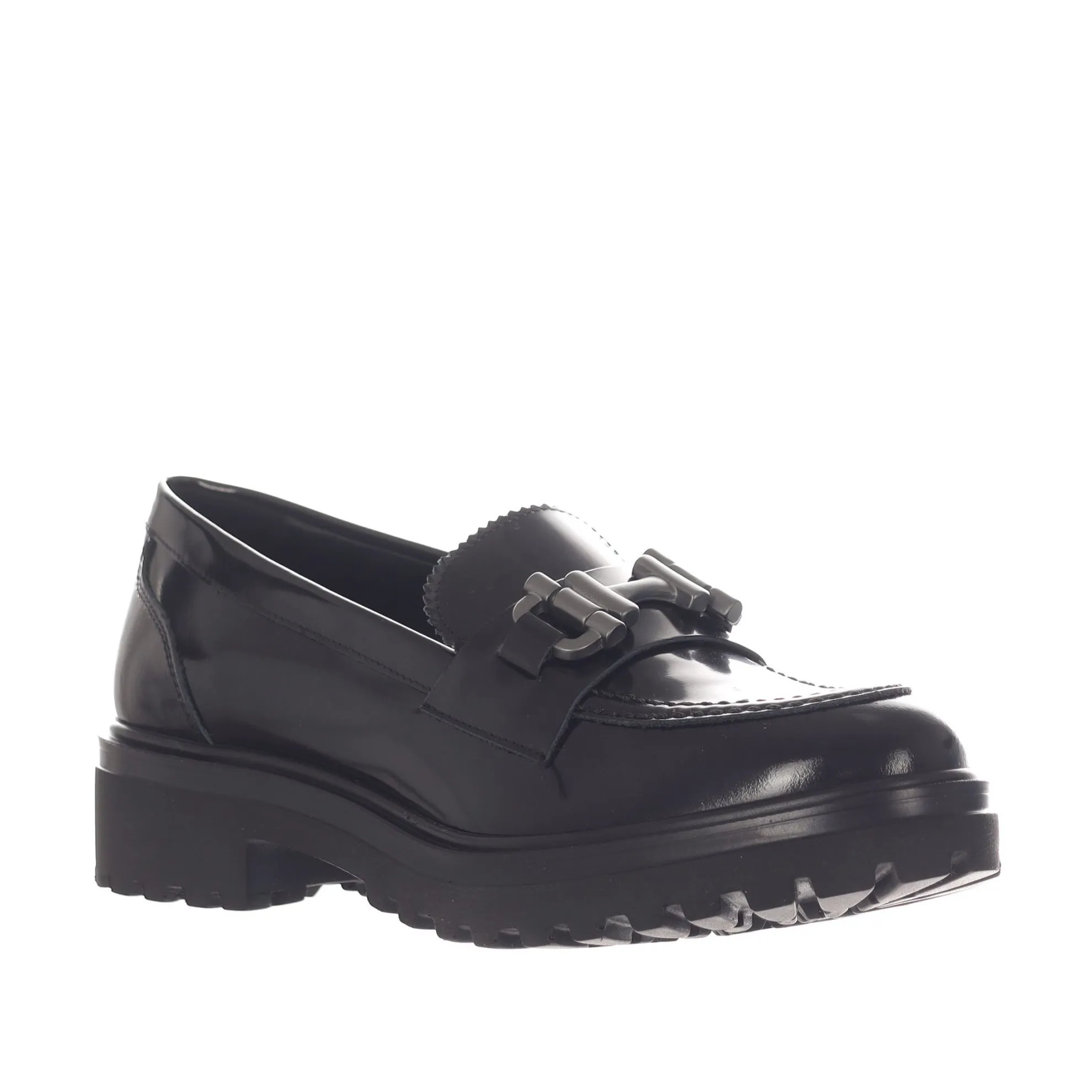 Mocassino in pelle con morsetto