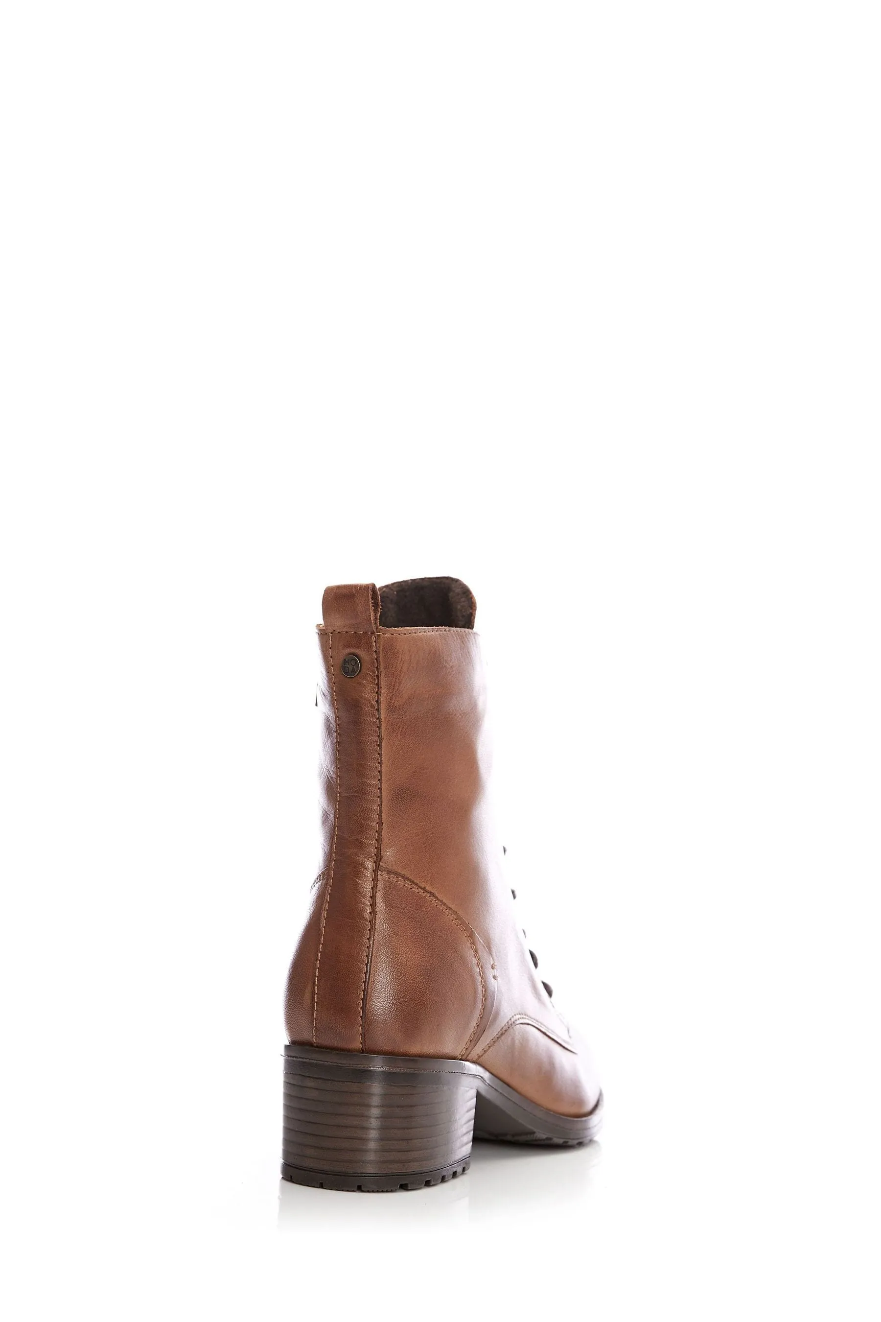 Moda in Pelle Bezzie - Pizzo alla caviglia in pelle Stivali