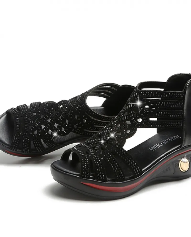 New Fashion Sandali con zeppa Scarpe estive da donna Eleganti da donna Roma Sanda