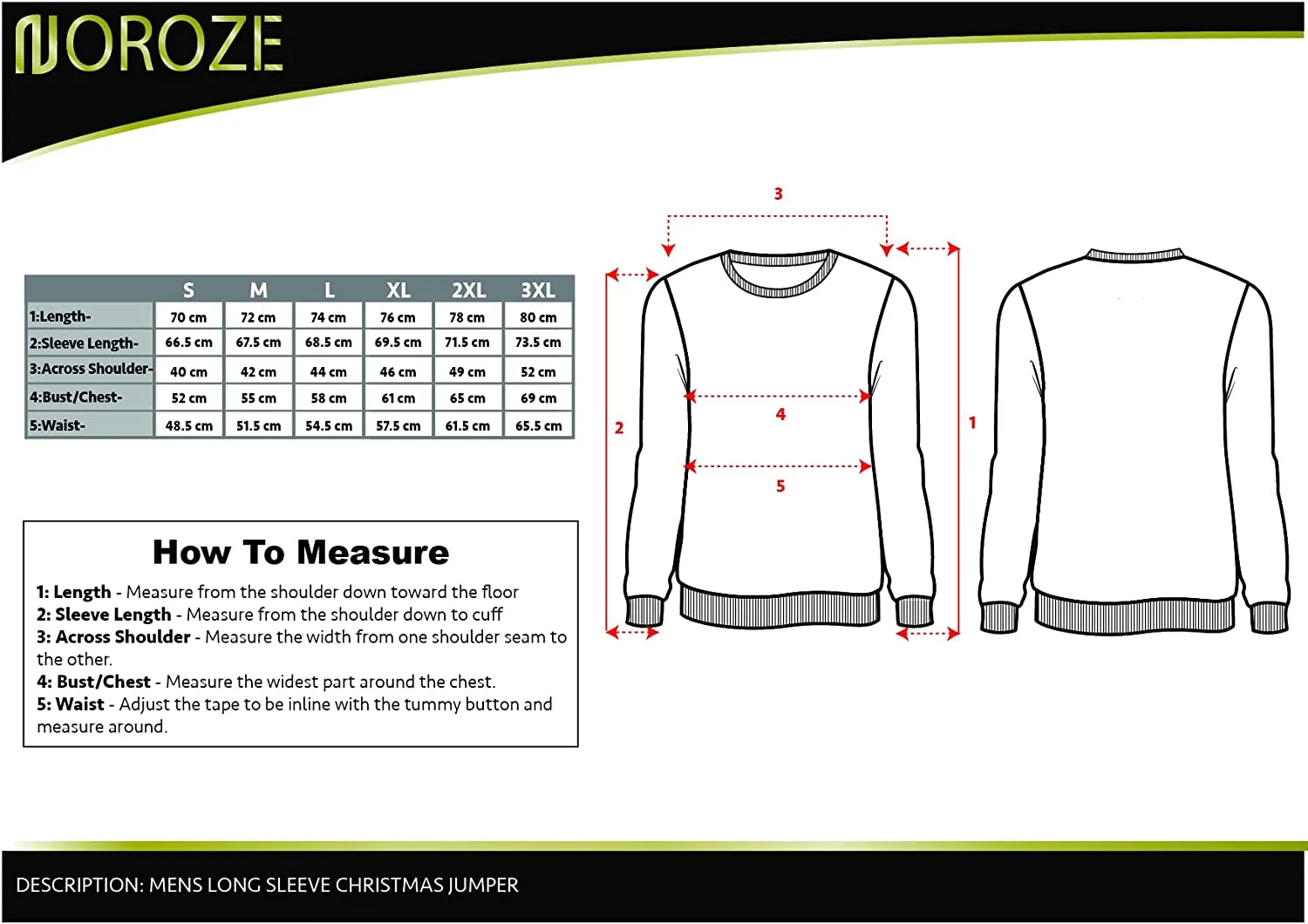 NOROZE, Maglione Natalizio Spiritoso Lavorato a Maglia, Unisex