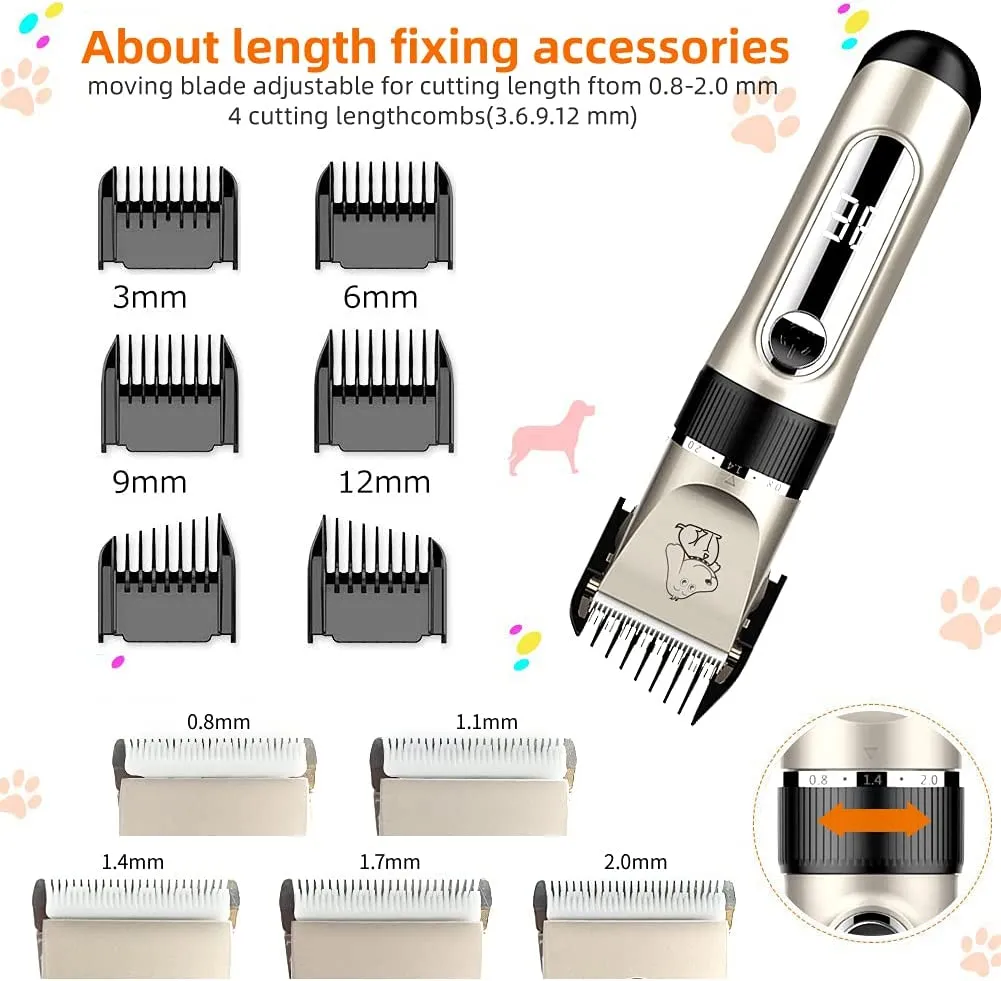 NWOUIIAY Kit Tosatrice Professionale per Cani Tagliacapelli Animali Gatto Ricaricabile Tosatore Elettrico per Impermeabile IPX7 