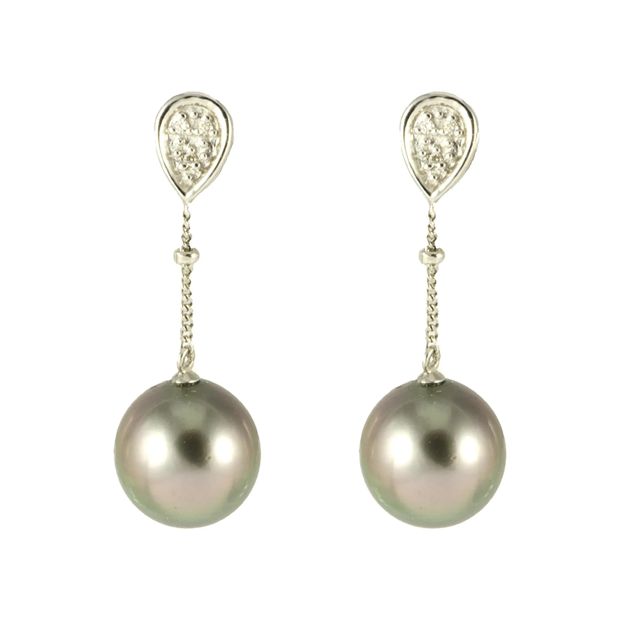 ORECCHINI IN ORO BIANCO CON PERLE TAHITI