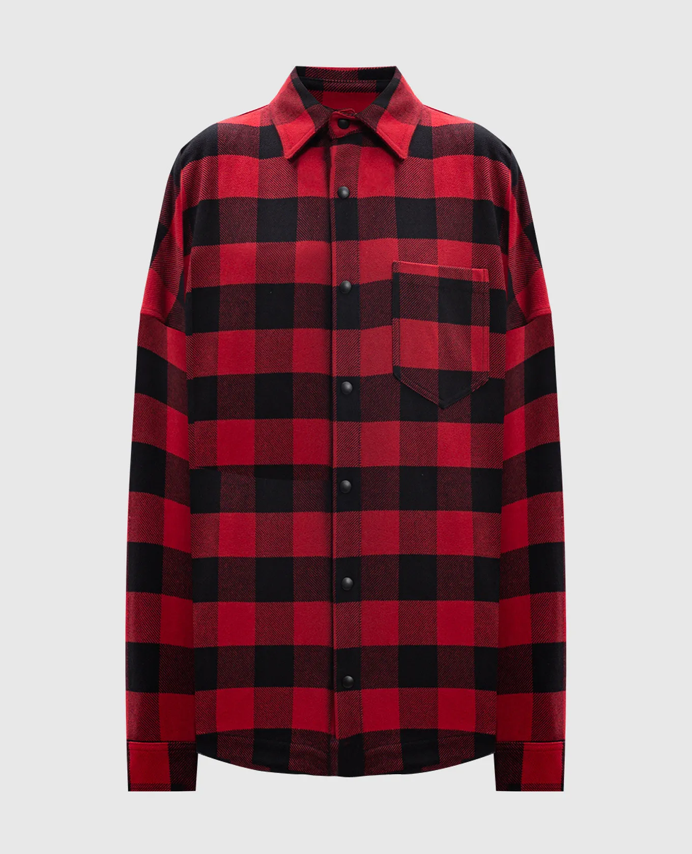 Palm Angels Camicia rossa a quadri con stampa logo PWES013C99FAB001