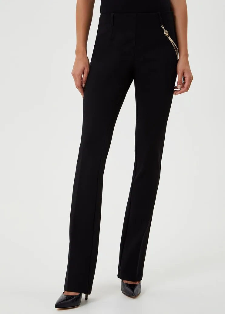 Pantalone bootcut con catena
