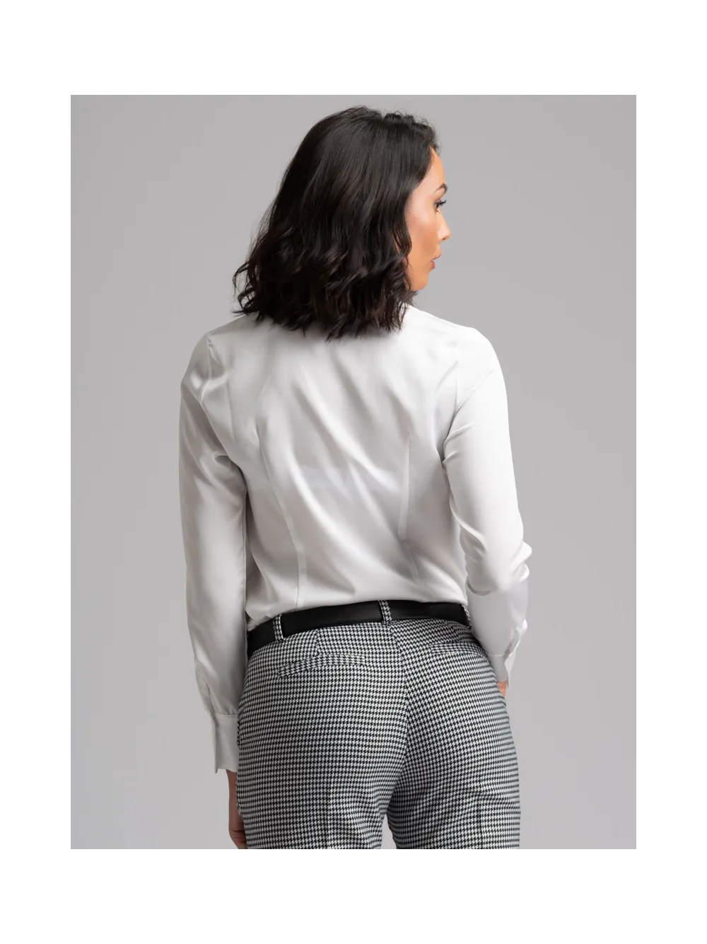Pantalone donna a sigaretta in tessuto Pied de Poule