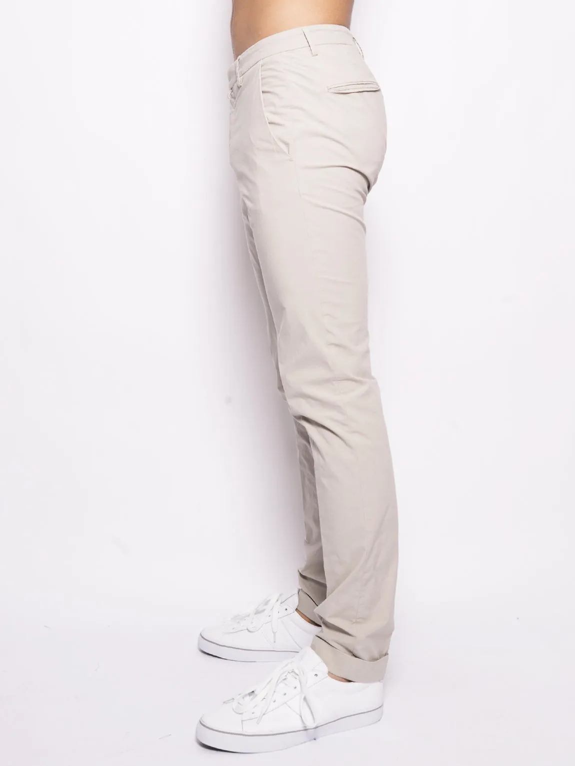 Pantalone in Misto Cotone Beige