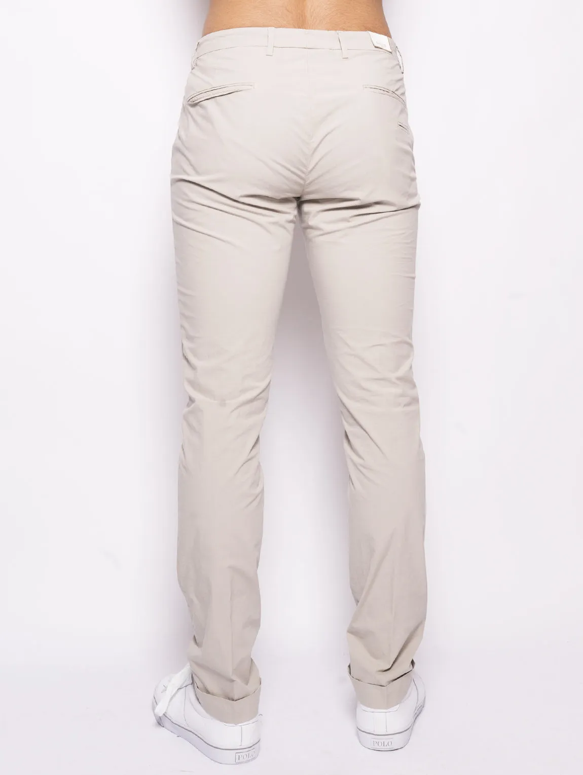 Pantalone in Misto Cotone Beige